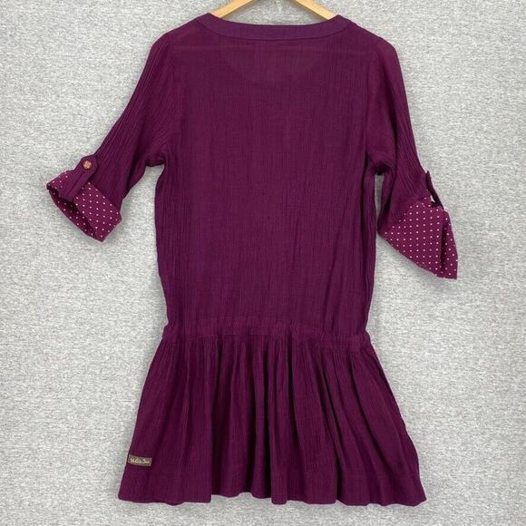 Matilda Jane Dress Womens Medium Burgundy Paint by Numbers Tawny Drop Waist Mini - Picture 4 of 16